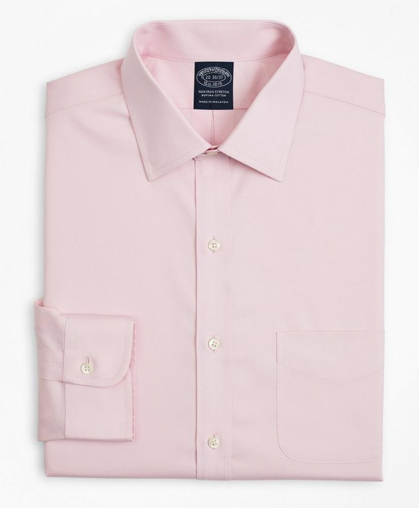 Stretch Big & Tall Dress Shirt, Non-Iron Pinpoint Ainsley Collar, image 4