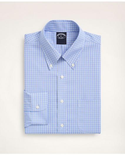 Stretch Big & Tall Dress Shirt, Non-Iron Pinpoint Oxford Button Down Collar Gingham, image 3