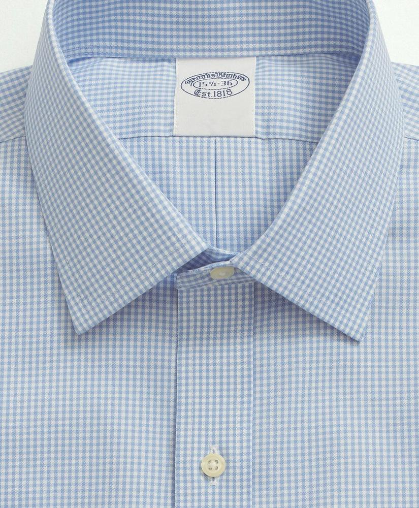 Big & Tall Stretch Supima® Cotton Non-Iron Pinpoint Oxford Ainsley Collar, Gingham Dress Shirt, image 2
