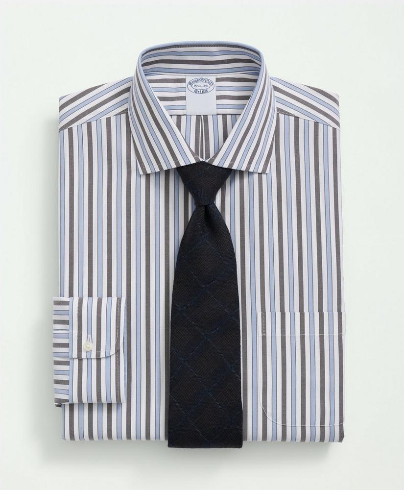 Big & Tall Stretch Supima® Cotton Non-Iron  Pinpoint English Collar, Striped Dress Shirt, image 1
