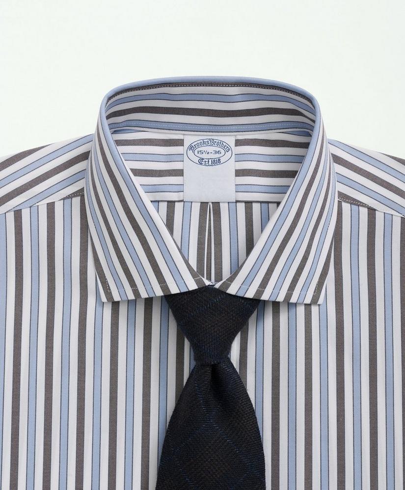Big & Tall Stretch Supima® Cotton Non-Iron  Pinpoint English Collar, Striped Dress Shirt, image 2
