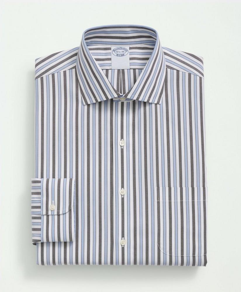 Big & Tall Stretch Supima® Cotton Non-Iron  Pinpoint English Collar, Striped Dress Shirt, image 3