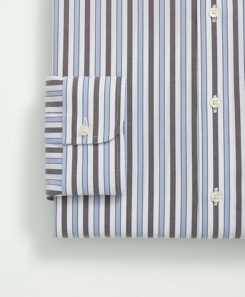 Big & Tall Stretch Supima® Cotton Non-Iron  Pinpoint English Collar, Striped Dress Shirt, image 4