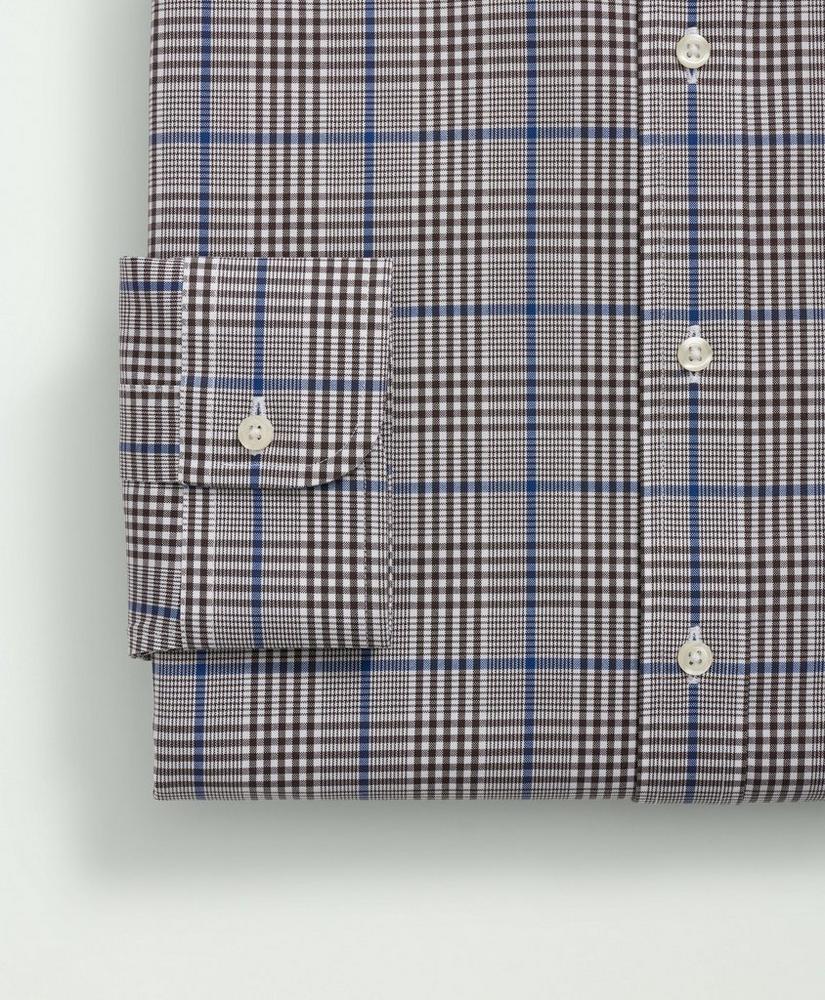 Big & Tall Stretch Supima® Cotton Non-Iron  Pinpoint English Collar, Glen Plaid Dress Shirt, image 4