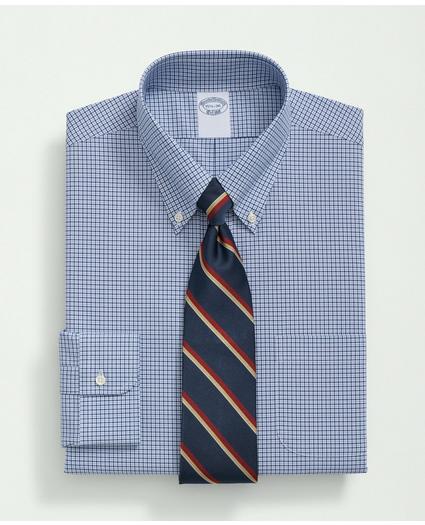 Big & Tall Stretch Supima® Cotton Non-Iron Poplin Polo Button-Down Collar, Checked Dress Shirt, image 1