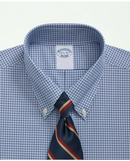 Big & Tall Stretch Supima® Cotton Non-Iron Poplin Polo Button-Down Collar, Checked Dress Shirt, image 2