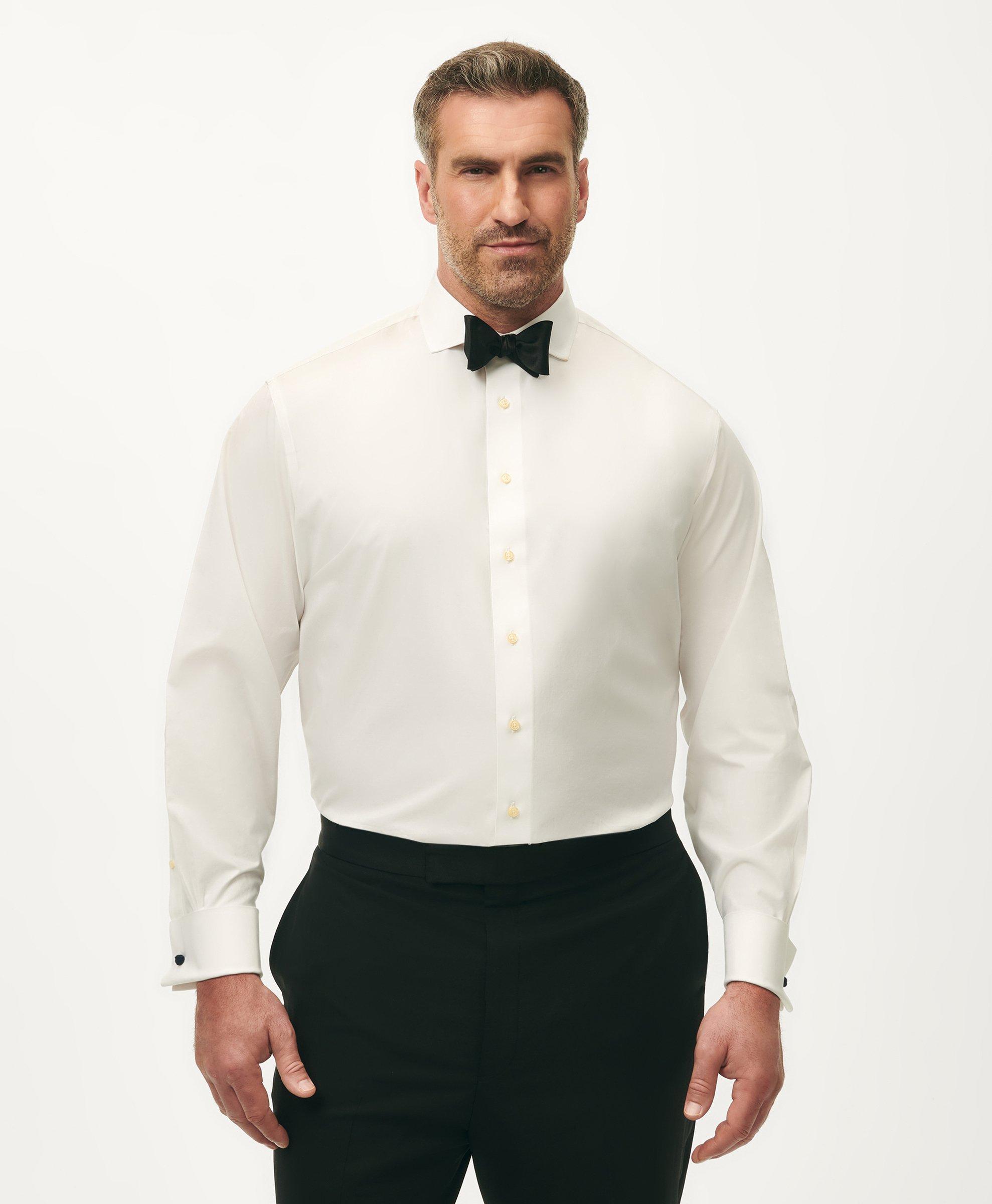 Brooks Brothers Big & Tall Non-iron Supima Cotton Poplin Londoner Collar, Tuxedo Shirt In White