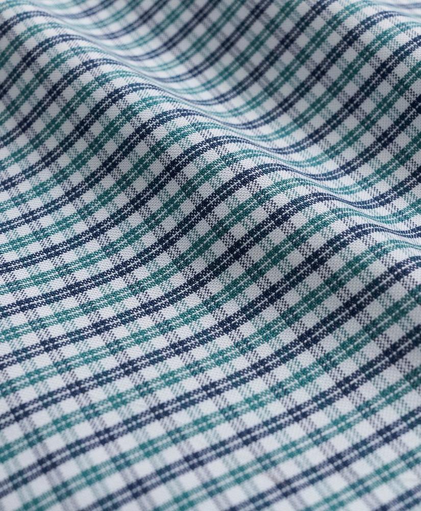 Big & Tall Stretch Cotton Non-Iron Oxford Polo Button-Down Collar, Mini-Graph Check Shirt, image 3
