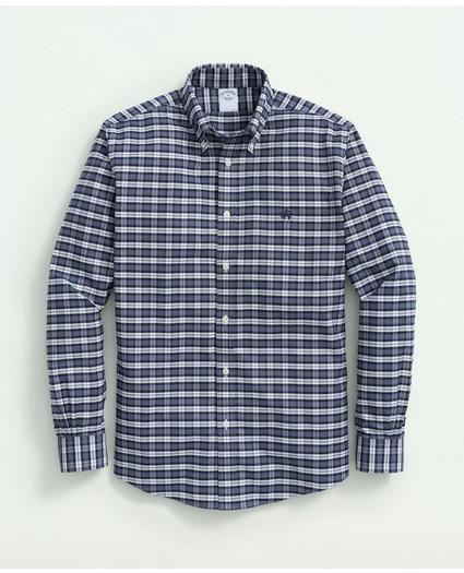Big & Tall Stretch Cotton Non-Iron Oxford Polo Button-Down Collar, Tartan Shirt, image 1