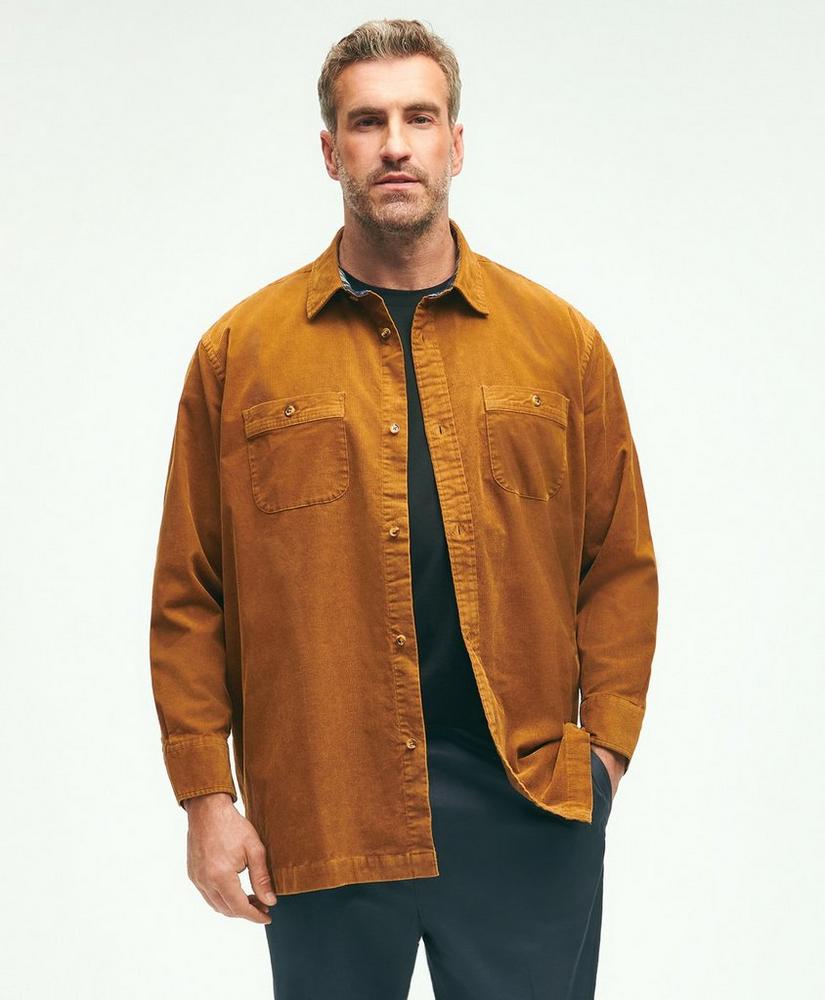 Big & Tall Stretch Cotton Corduroy Shirt Jacket, image 1