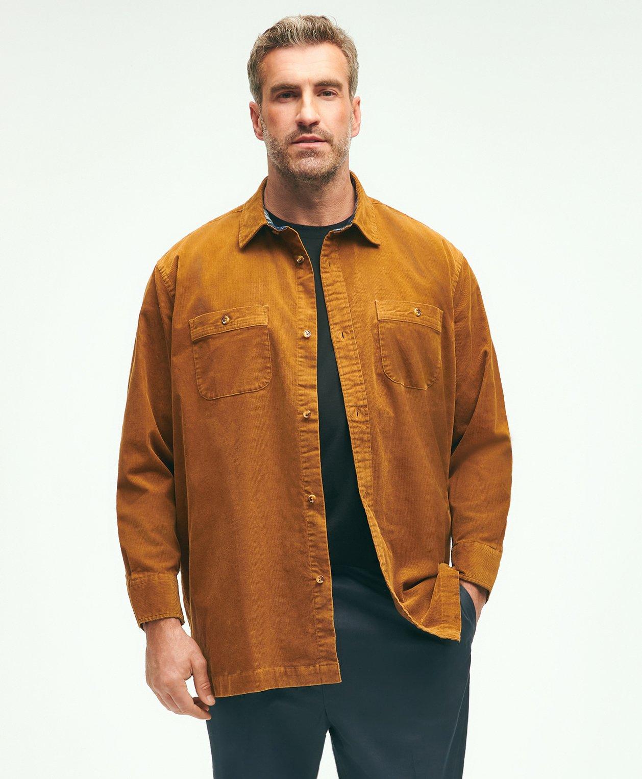 Big & Tall Stretch Cotton Corduroy Shirt Jacket