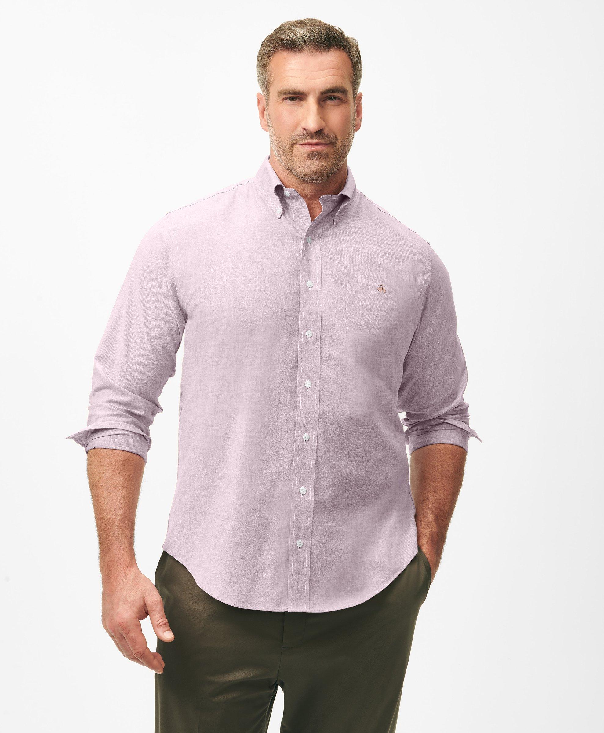 Brooks Brothers Stretch Cotton Non-iron Oxford Polo Button Down Collar, Shirt In Red