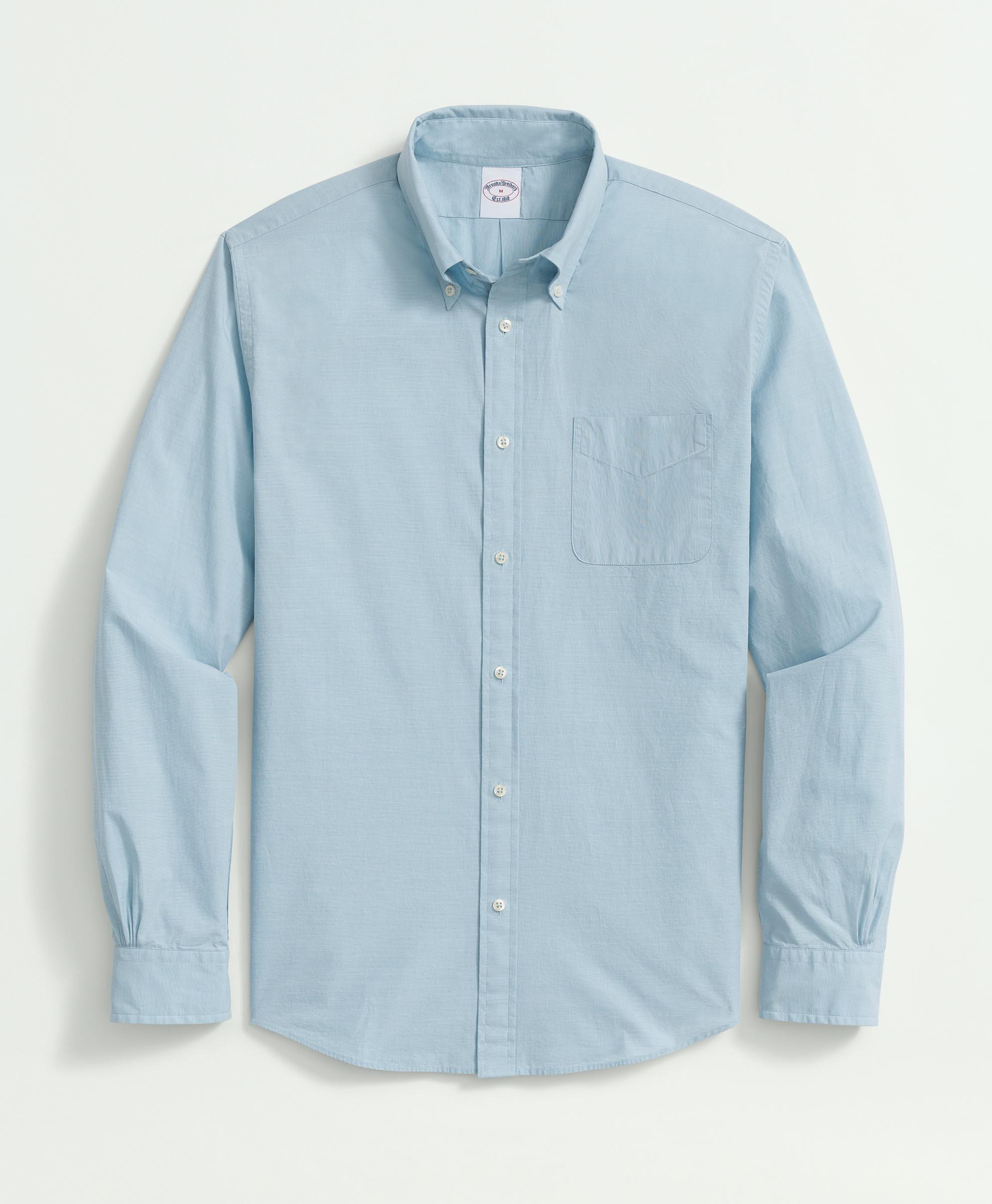 Brooks Brothers Big & Tall Friday Shirt, Poplin End-on-end In Marine Blue