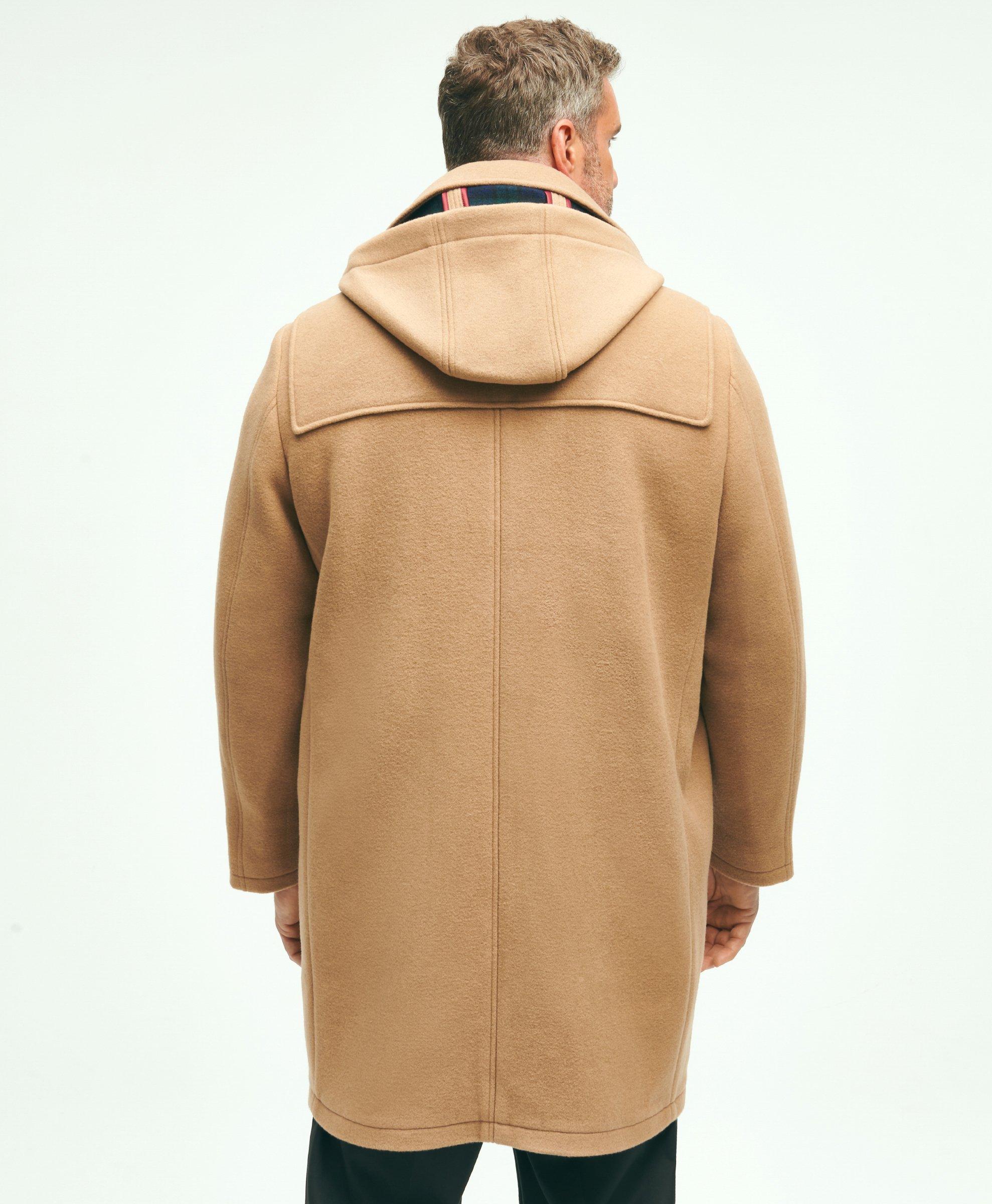 Mens wool toggle coat with outlet hood