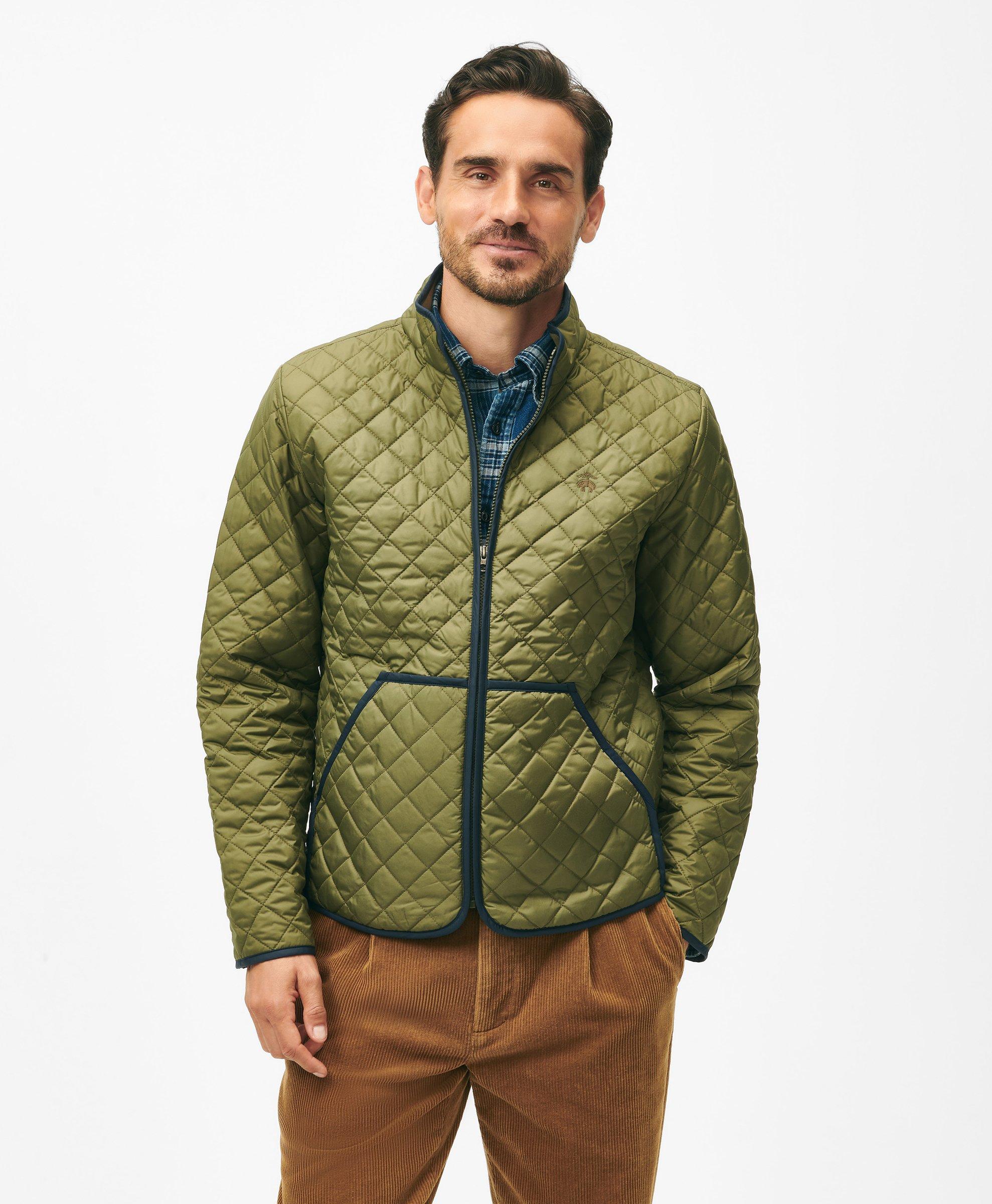 Brooks Brothers Big & Tall Diamond Quilted Liner Jacket In Olive