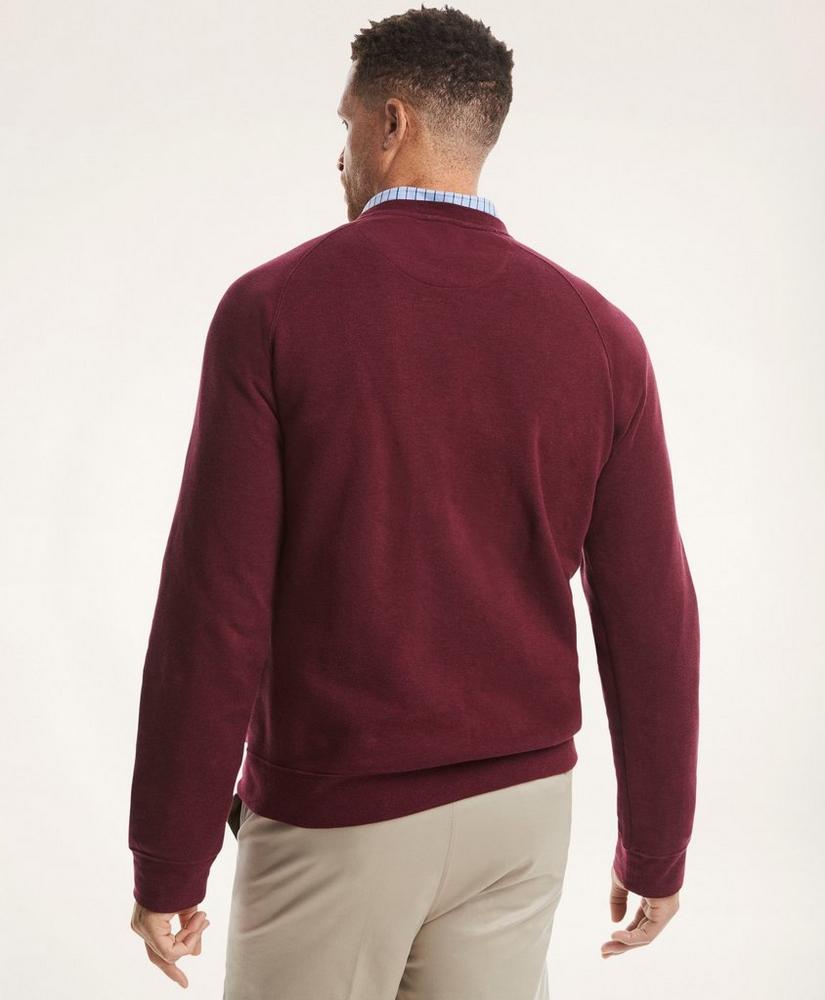 Big & Tall Cotton-Blend Pique Crewneck Sweatshirt, image 2