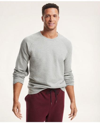 Big & Tall Cotton-Blend Pique Crewneck Sweatshirt, image 1