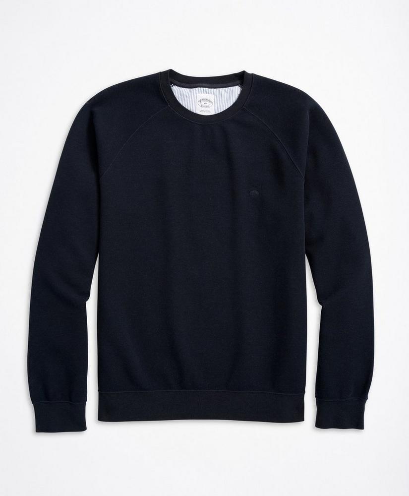 Big & Tall Cotton-Blend Pique Crewneck Sweatshirt, image 1