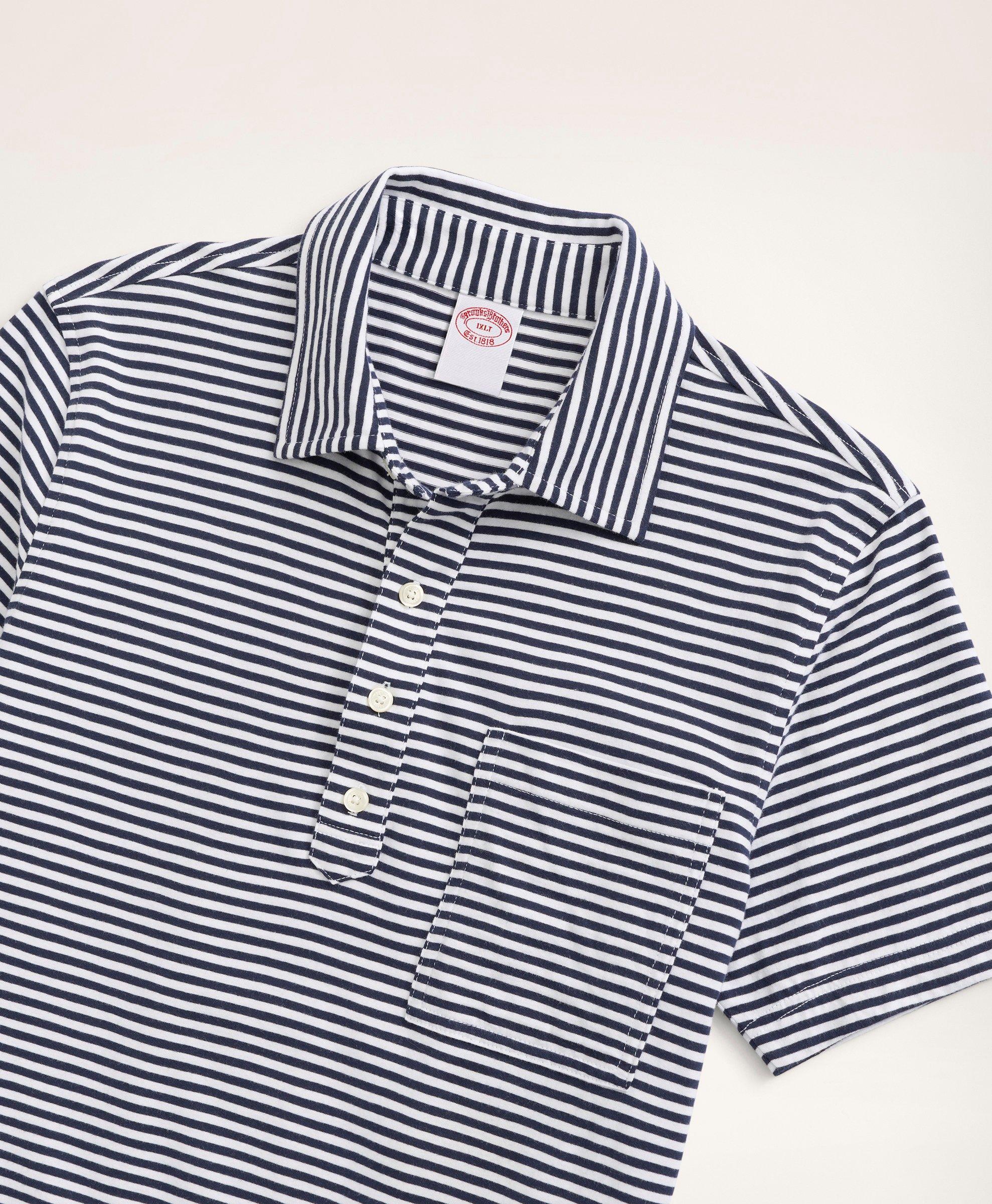 Big & Tall Vintage Jersey Feeder Stripe Polo Shirt, image 2
