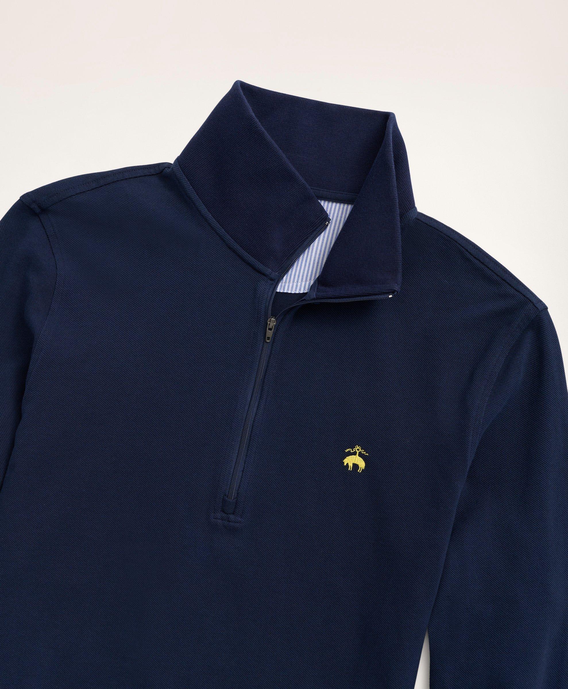Big & Tall Supima® Cotton Pique Half-Zip Polo Shirt, image 2