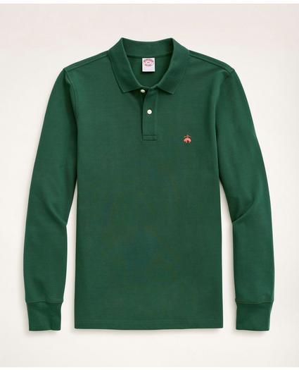 Big & Tall Long-Sleeve Stretch Cotton Polo, image 1
