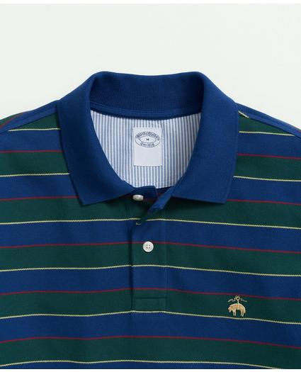 Golden Fleece® Big & Tall Stretch Supima® Cotton Pique Long-Sleeve Striped Polo Shirt, image 2