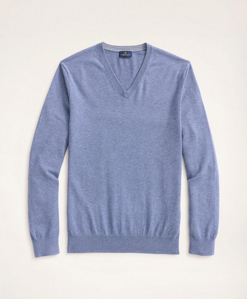 Big & Tall Supima® Cotton V-Neck Sweater, image 1