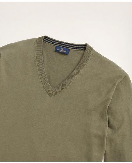 Big & Tall Supima® Cotton V-Neck Sweater, image 2