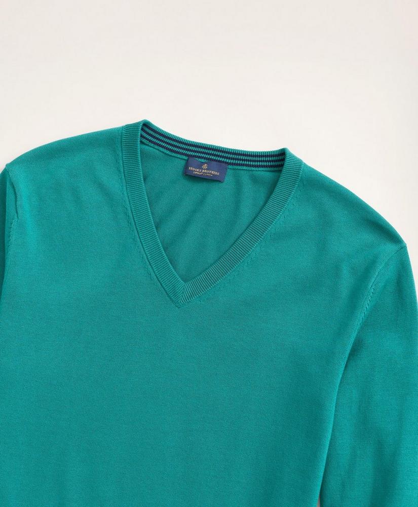 Big & Tall Supima® Cotton V-Neck Sweater, image 2