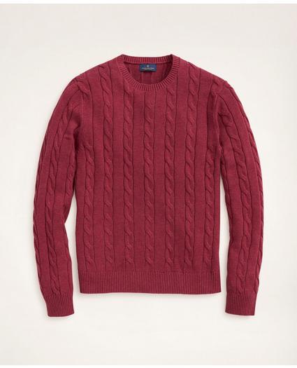 Big & Tall Supima® Cotton Cable Crewneck Sweater, image 1