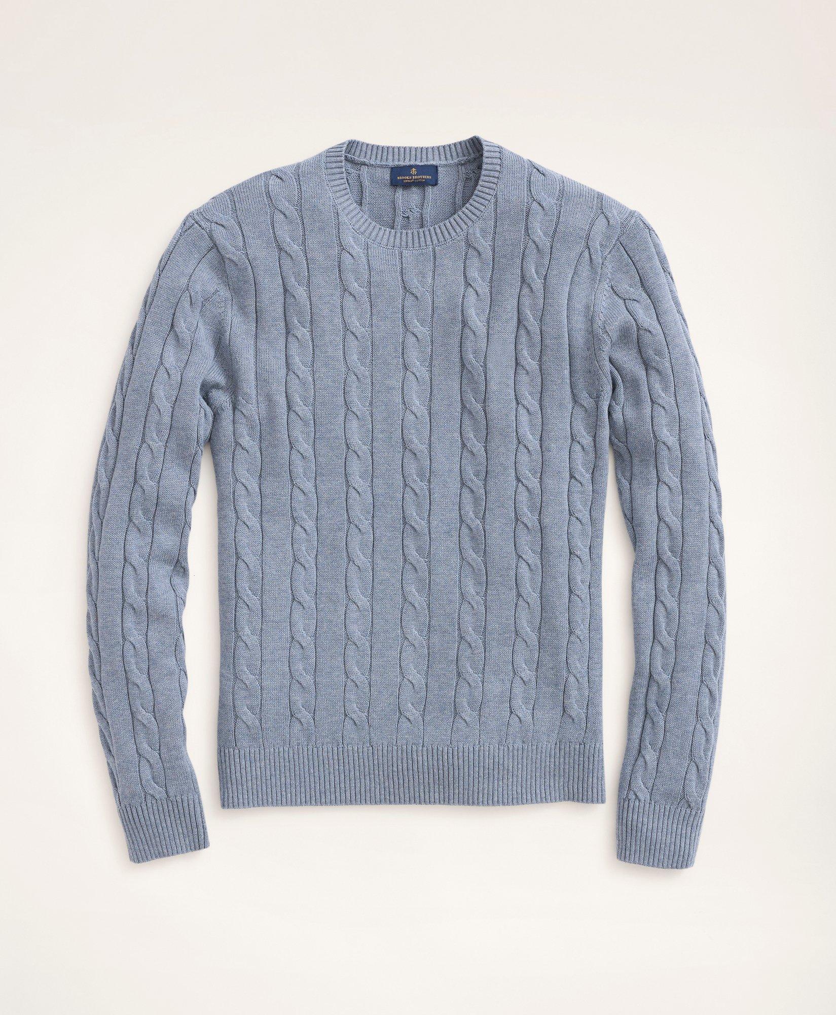 Big & Tall Supima® Cotton Cable Crewneck Sweater