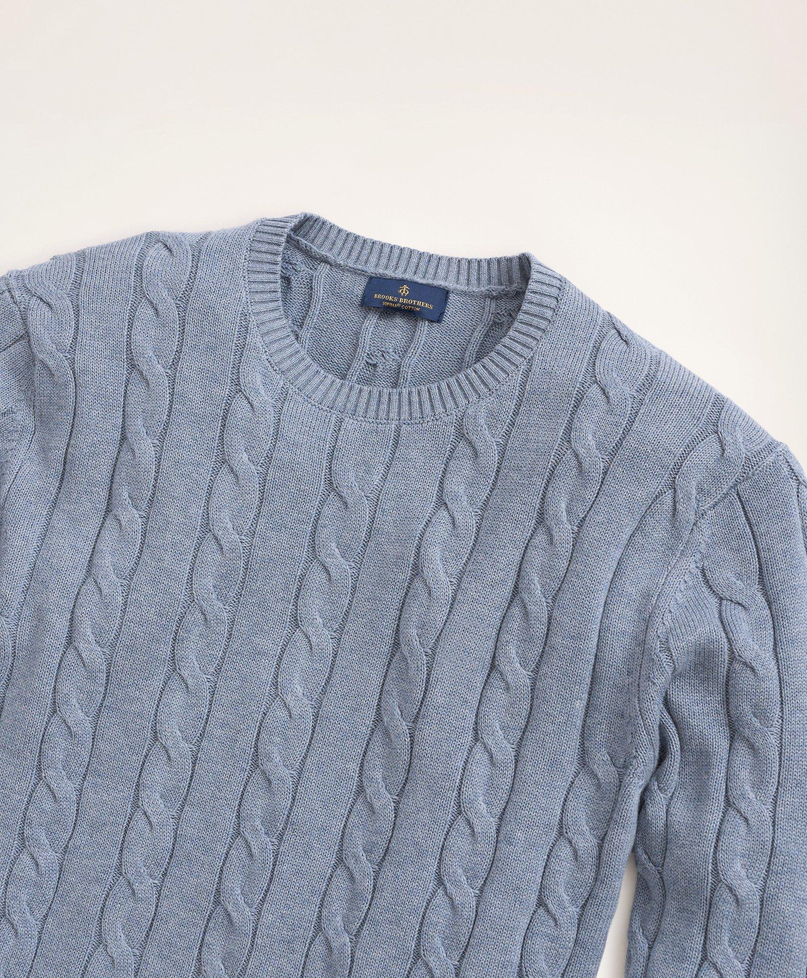 Big & Tall Supima® Cotton Cable Crewneck Sweater