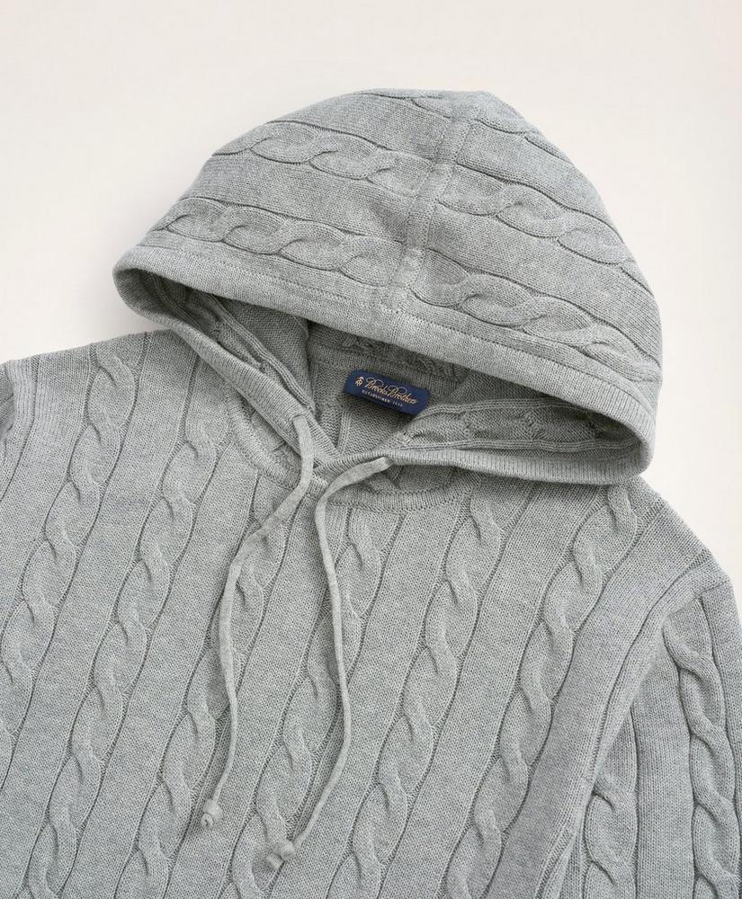 Big & Tall Cotton Cable Knit Hoodie Sweater, image 2