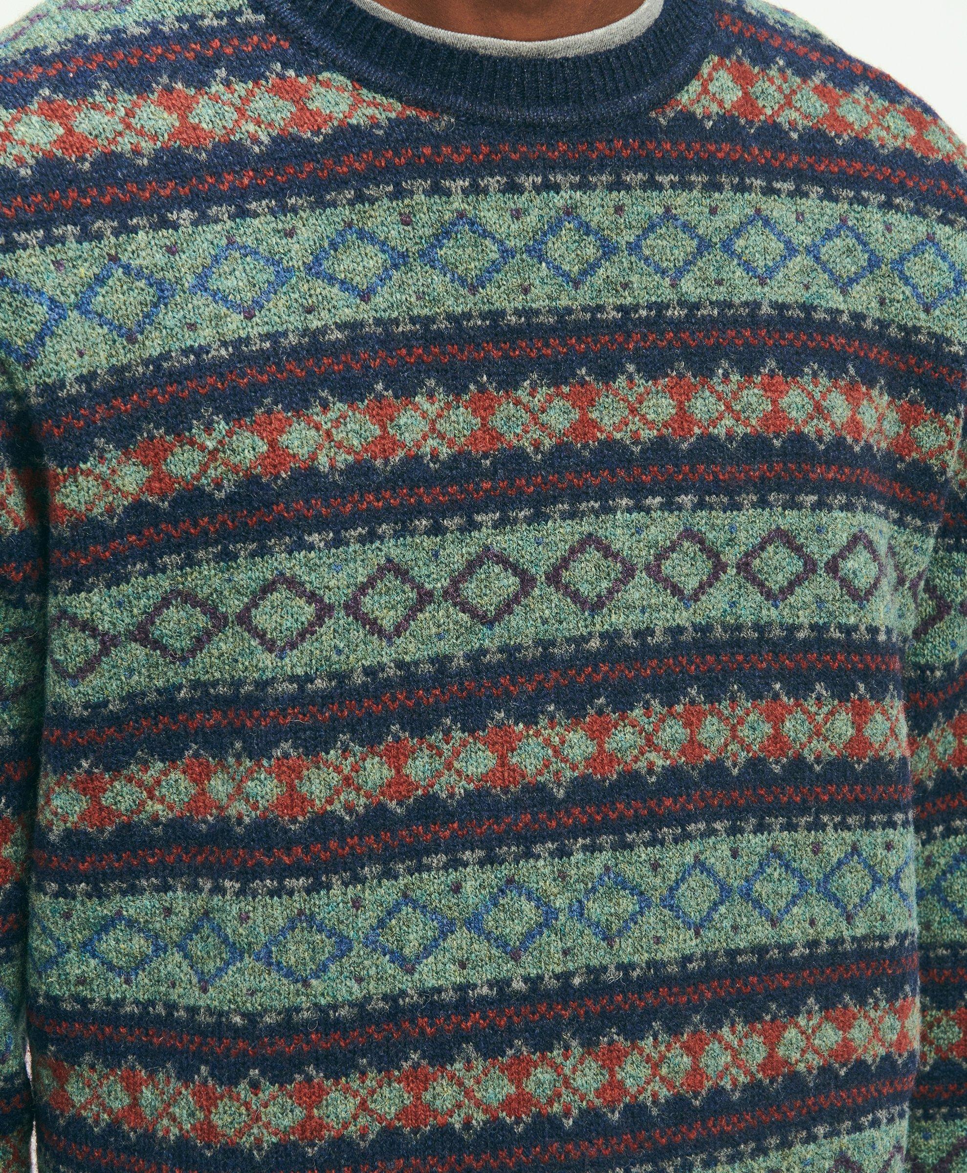 Big & Tall Lambswool Archive Intarsia Sweater, image 2