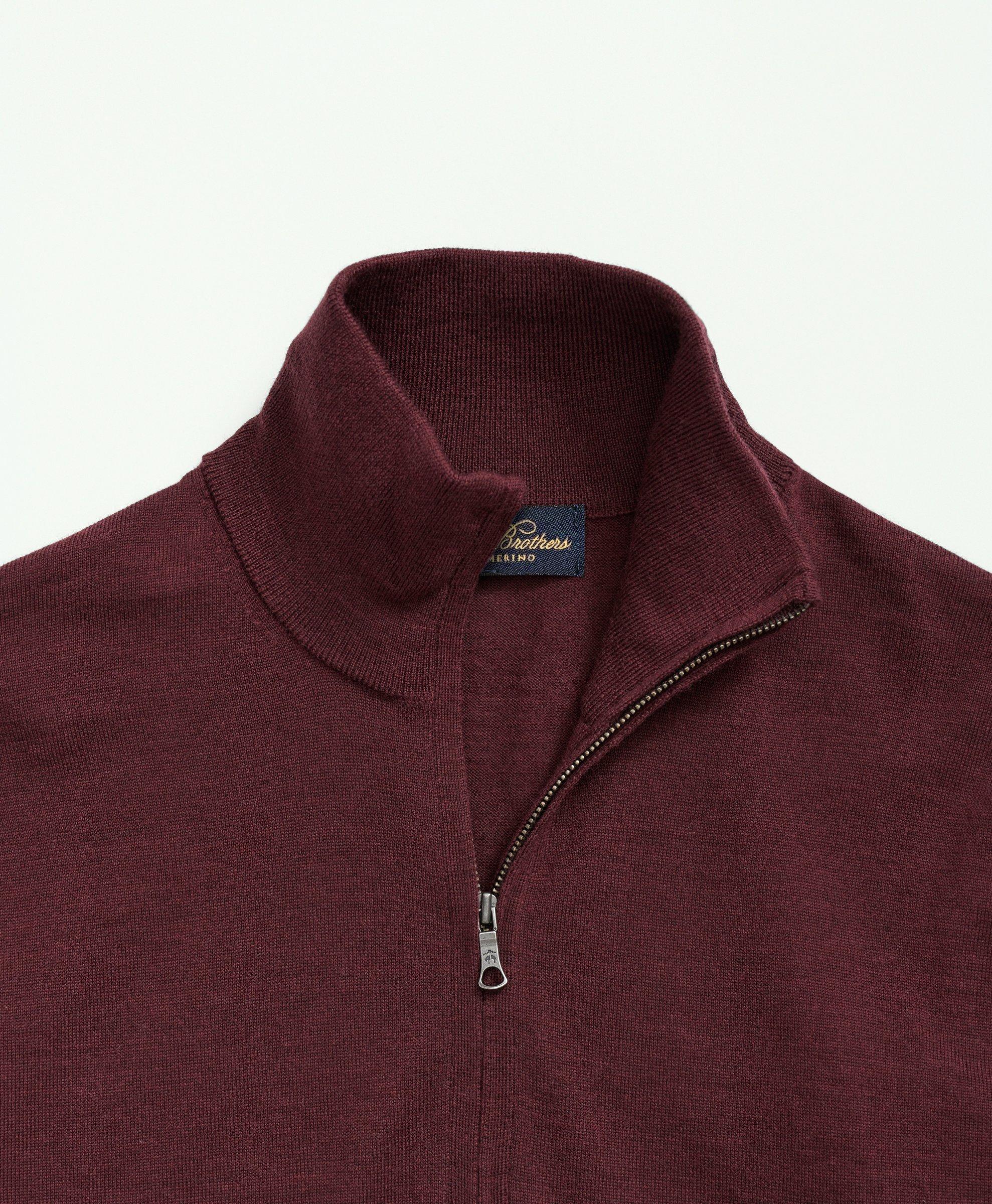 Brooks brothers merino wool half zip sweater sale