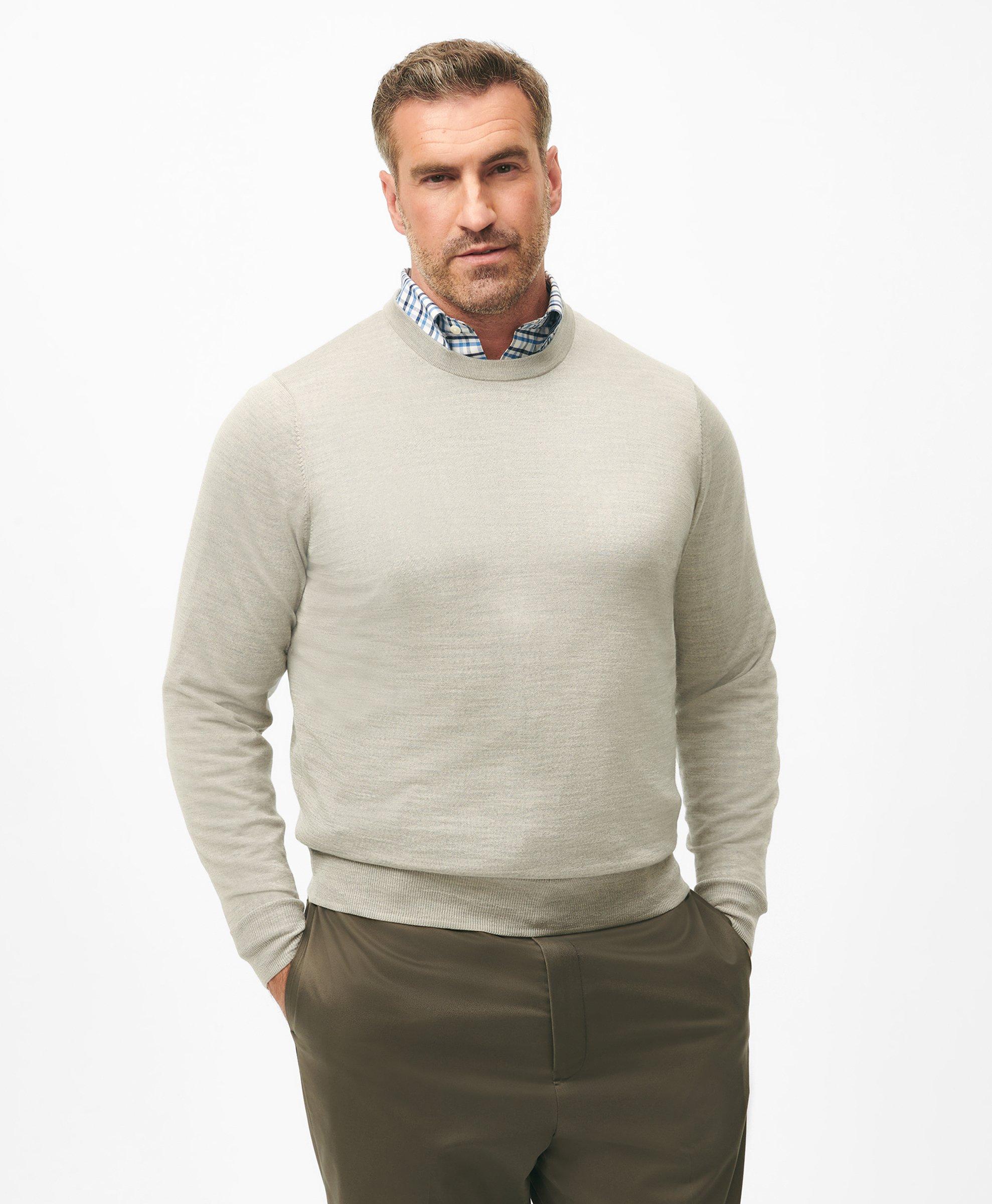 Brooks Brothers Big & Tall Ultimate Merino Wool Crewneck Sweater In Grey