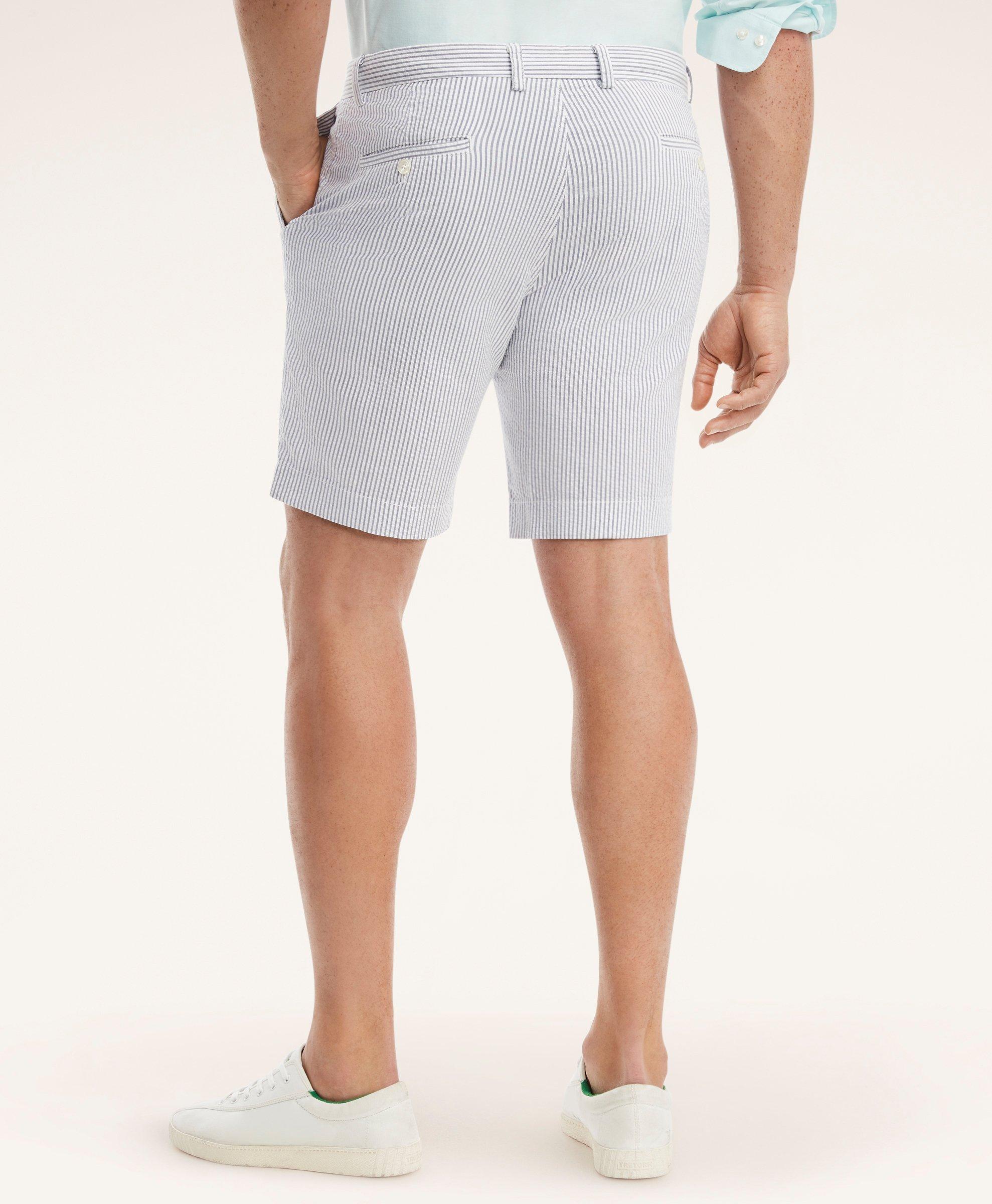 Big & Tall Cotton Seersucker Stripe Shorts, image 2