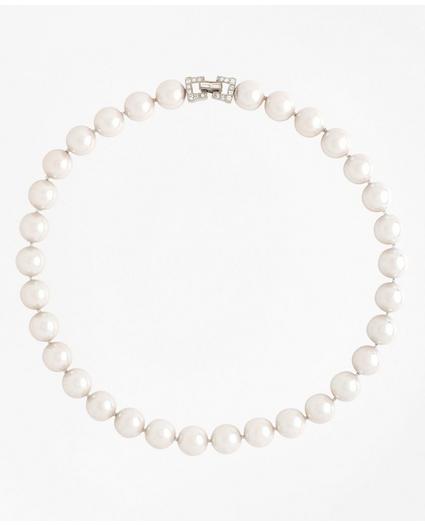 12mm Glass Pearl Necklace, image 1