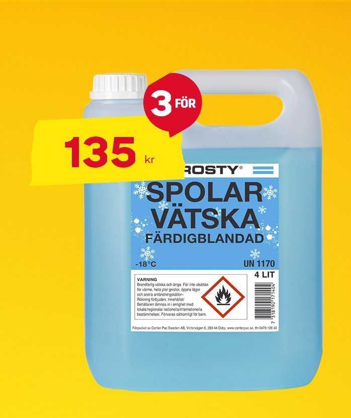 Dunk med blå spolarvätska