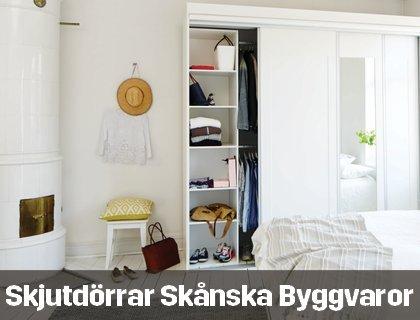 Skjutdörrar till garderob från Skånska Byggvaror | Byggmax