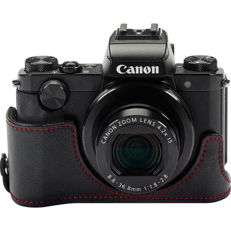 Canon DCC-1850 Leder-Kamerahülle Produkt Auf einer Kamera