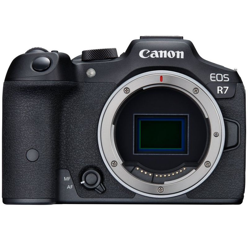 A Canon EOS R7 camera.