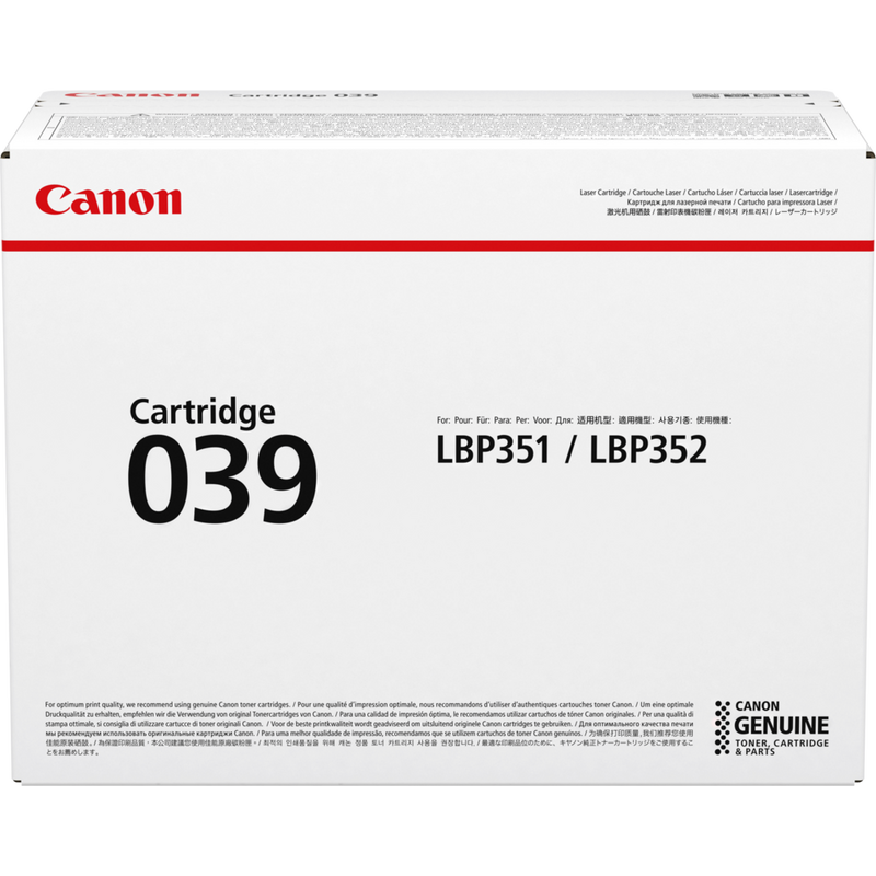 Canon 039 Toner-Cartridge Produkt Vorderansicht der Verpackung