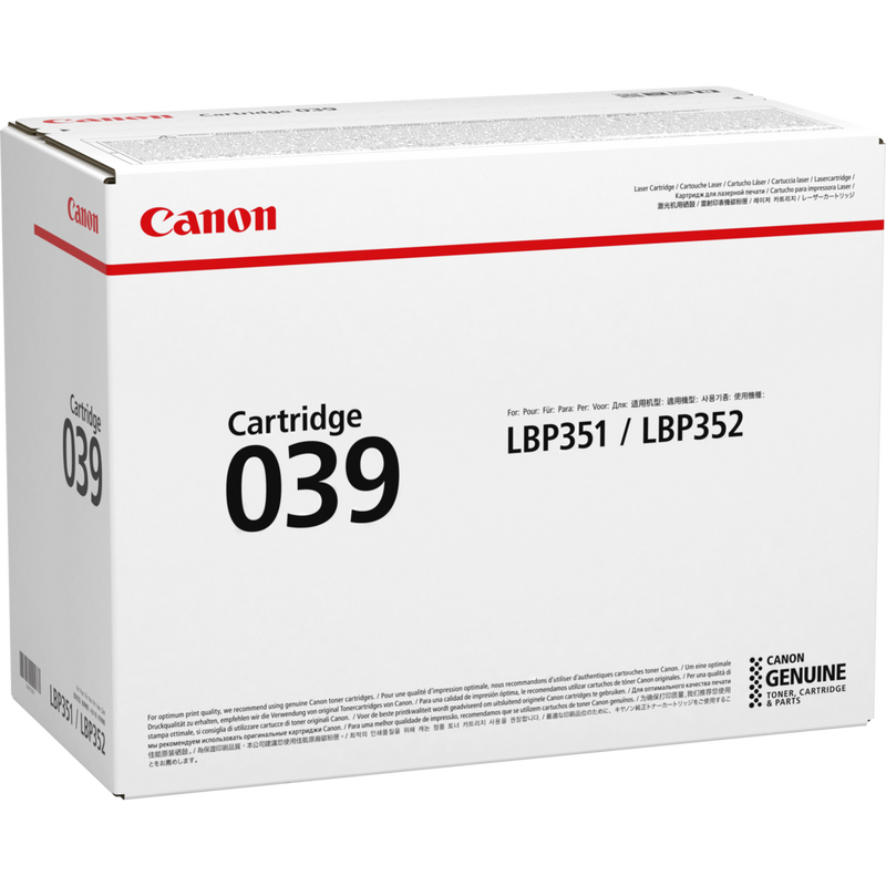 Canon 039 Toner-Cartridge Produkt Ansicht der Verpackung von links