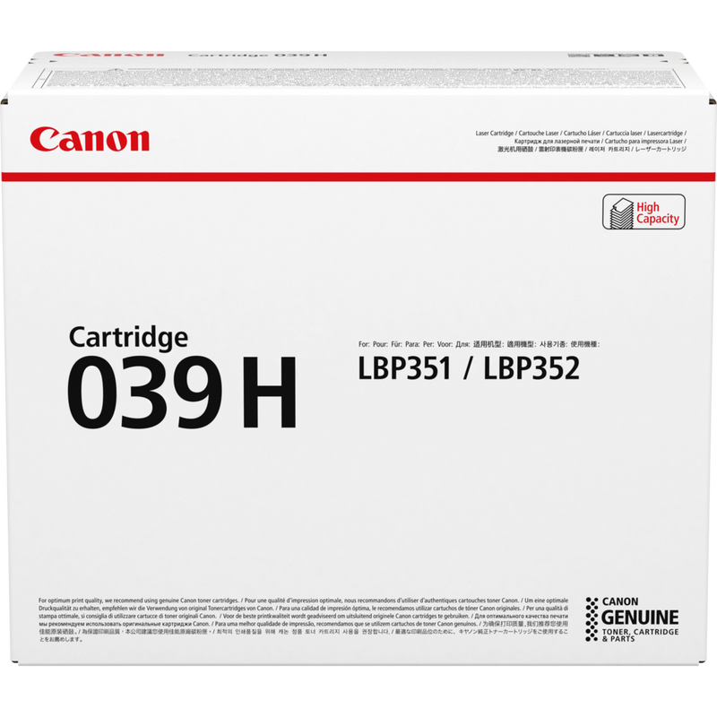 Canon 039H High Yield Toner-Cartridge Produkt Vorderansicht der Verpackung