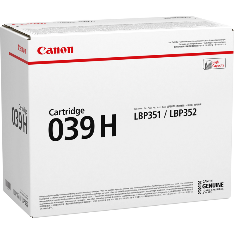 Canon 039H High Yield Toner-Cartridge Produkt Ansicht der Verpackung von links