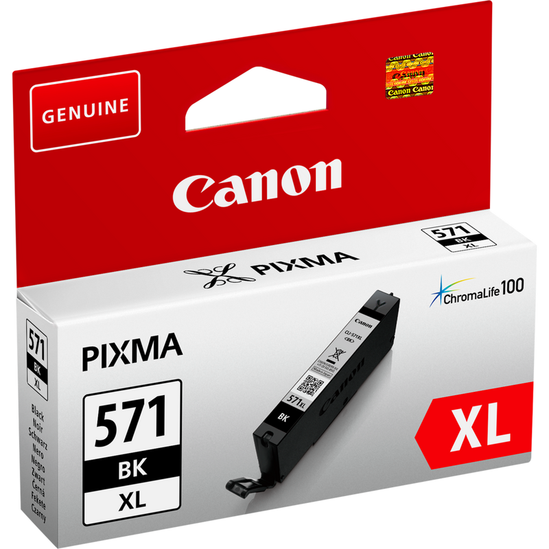 Canon CLI-571XL Tinte Schwarz mit hoher Reichweite Produkt Ansicht von links