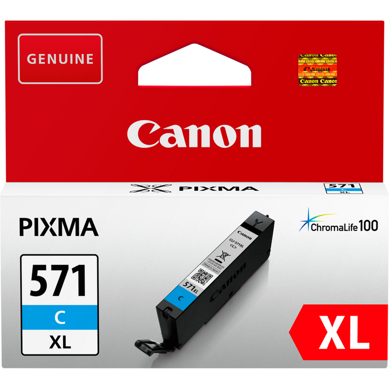 Canon CLI-571XL Tinte Cyan mit hoher Reichweite Produkt Vorderansicht