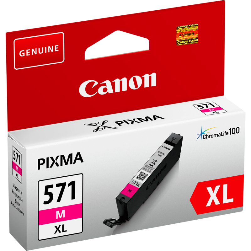 Canon CLI-571XL Tinte Magenta mit hoher Reichweite Produkt Ansicht von links