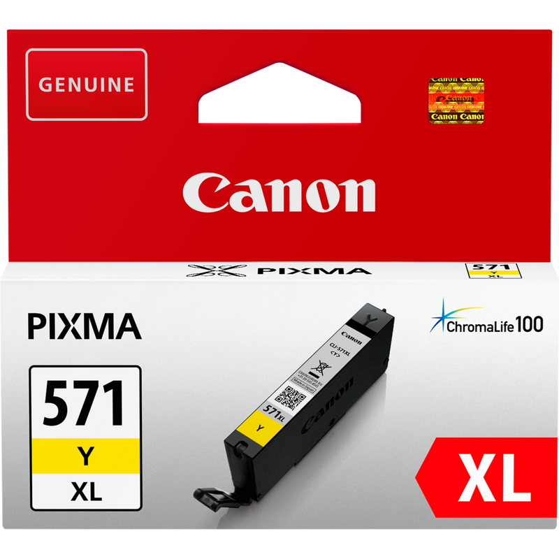 Canon CLI-571XL Tinte Gelb mit hoher Reichweite Produkt Vorderansicht